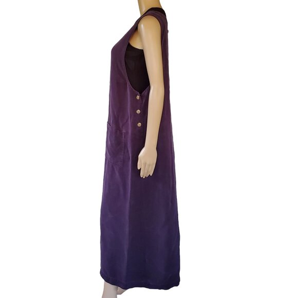 Talbots Y2K Women's XL Purple Jumper Dress Maxi Side Button Pocket Roomy Casual - Picture 10 of 12